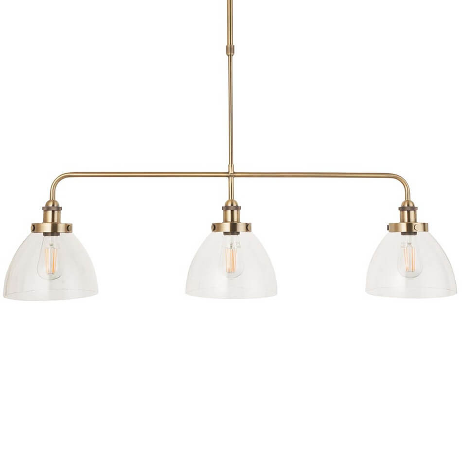 Sufitowa lampa potrójna Hansen 103014 szklana metalowa mosiądz