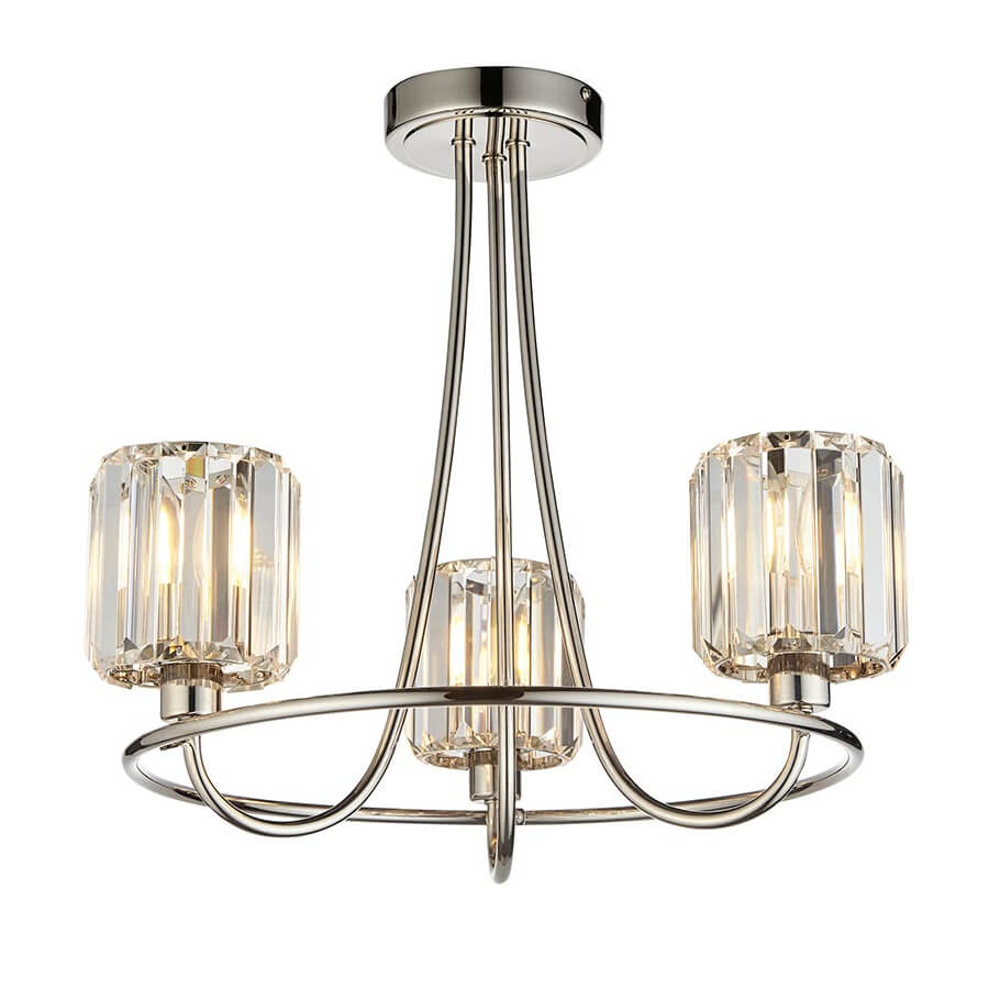 Potrójna lampa sufitowa do salonu Berenice 104107 srebrny przezroczysty