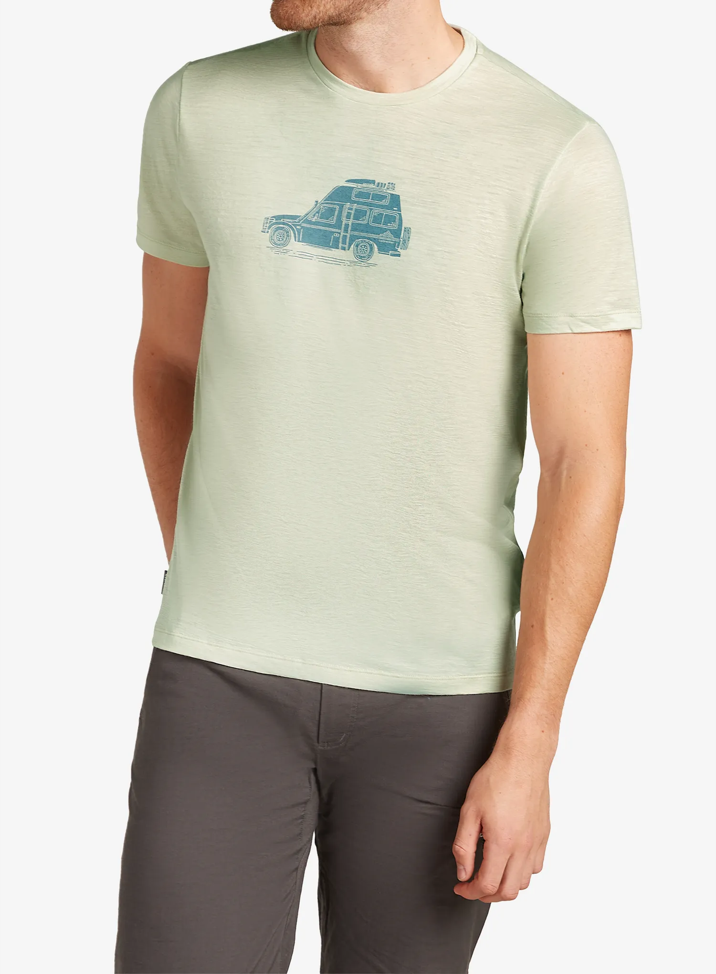 Koszulka merino Icebreaker Merino 150 Tech Lite SS Tee Cosy Camper - ashen