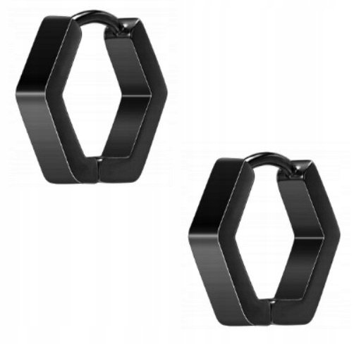 HUGGIE Sześciokąt Kolczyki Do Uszu Gothic Punk Gothic STAL