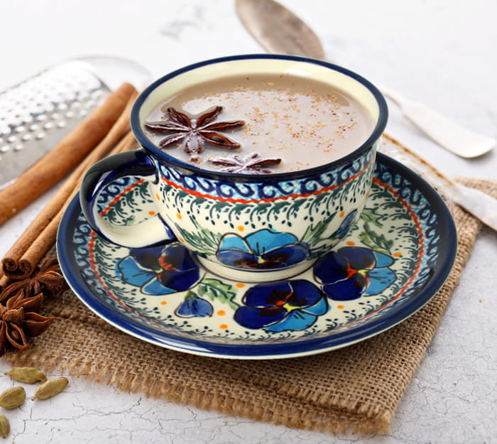 FILIŻANKA I SPODEK CERAMIKA BOLESŁAWIEC Ø 11,8/16 cm V 0,22 L GU775DEK277Art