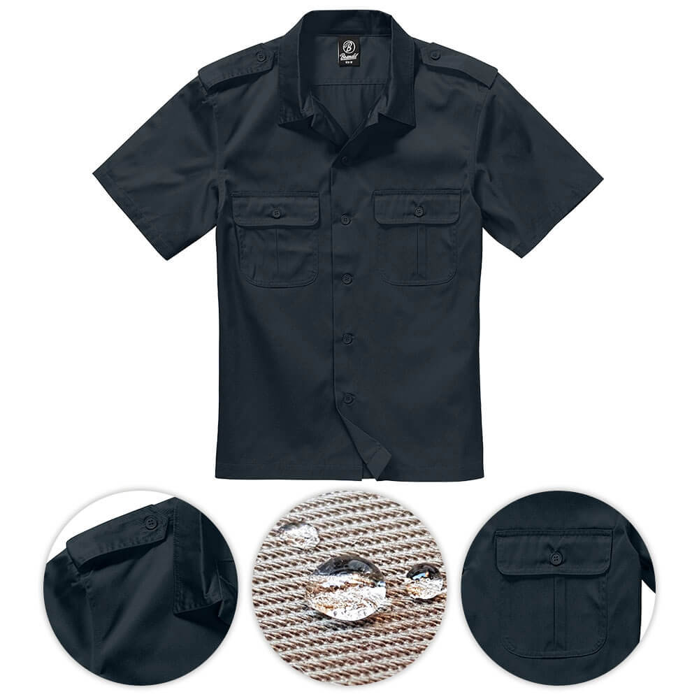 Brandit Koszula z Krótkim Rękawem US Czarna - 6XL