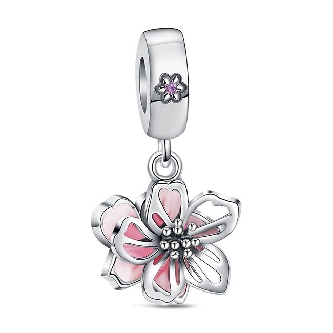 Zawieszka Charms SREBRO 925 Koralik do PANDORA Kwiat Magnolia