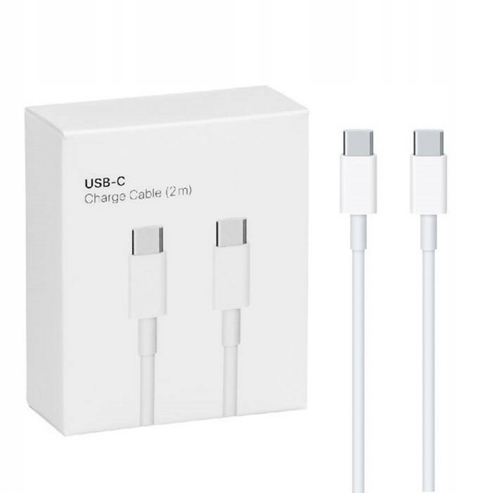 Kabel przewód szybki 60W USB-C do USB-C Typ C do MacBook 100cm 1m (Biały)