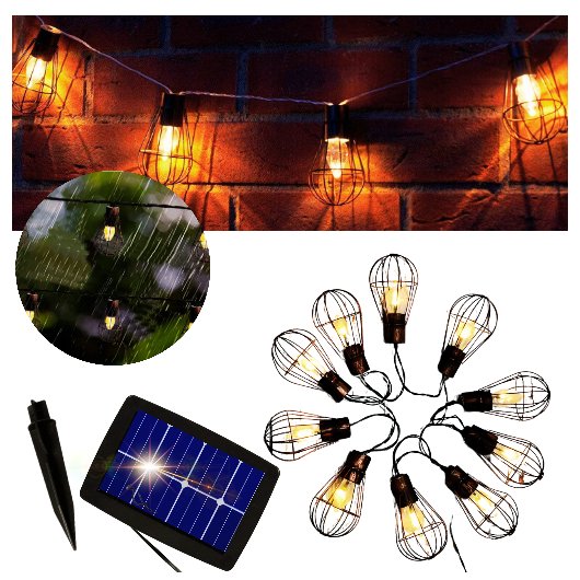 Girlanda Ogrodowa Solarna Świetlna Wodoszczelna Odporna Loft Led Balkon