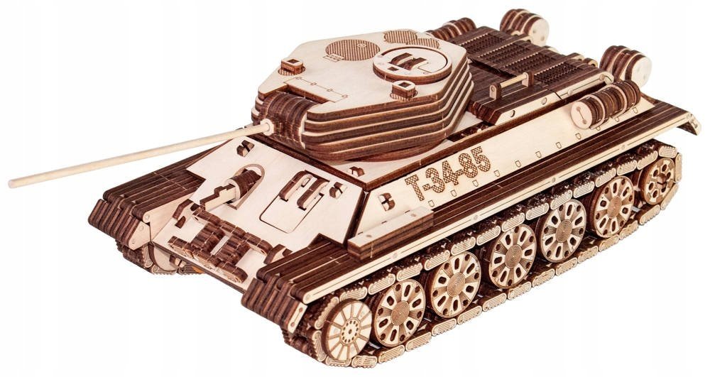 DREWNIANE PUZZLE 3D CZOŁG T-34-85 UKŁADANKA ZESTAW DO ZŁOŻENIA DIY