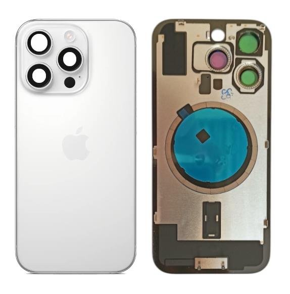 Klapka Plecki Tył iPhone 16 Pro White Titanium z Ramką i Magnesami