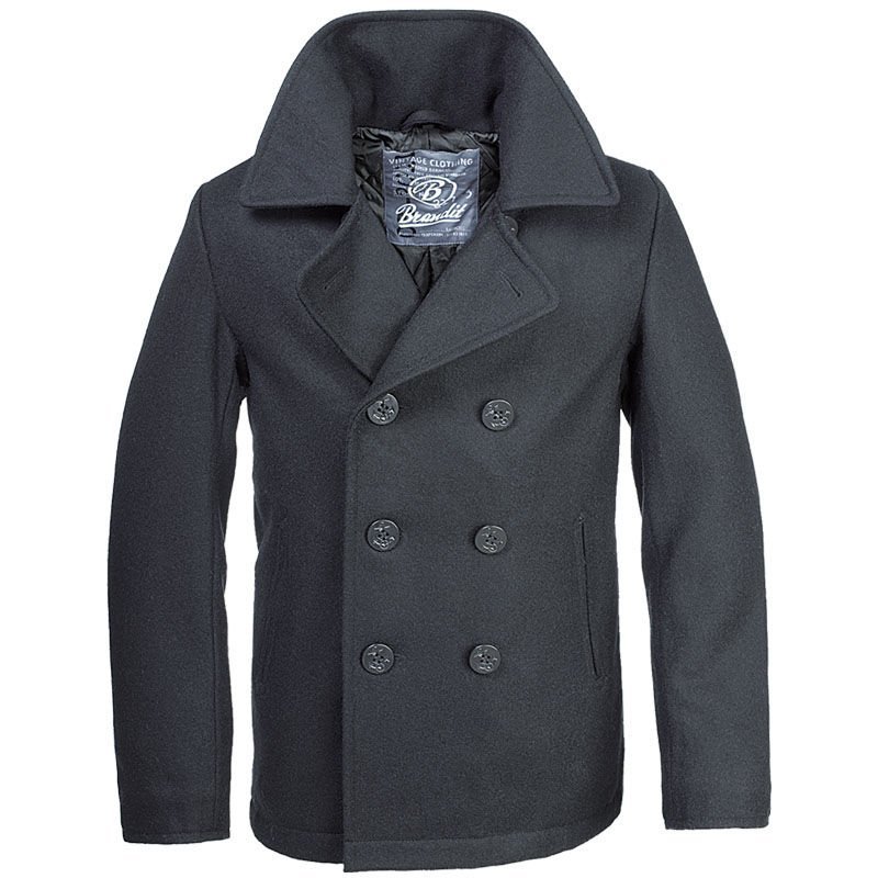 Brandit Płaszcz Pea Coat Czarny - 3XL