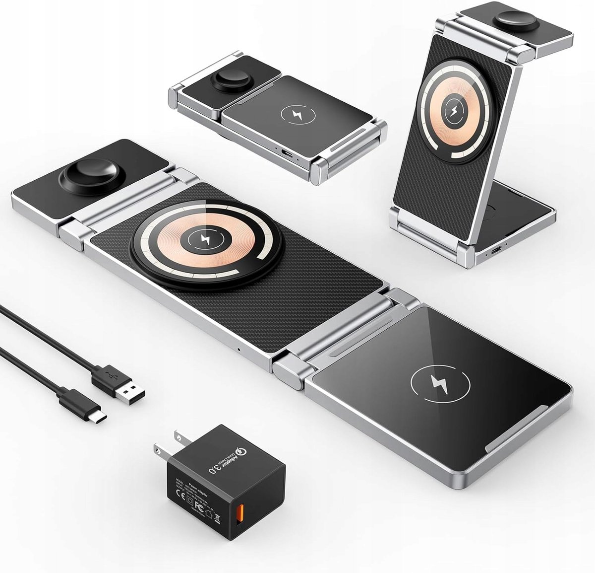 Magnetyczna stacja ładująca Ładowarka MagSafe 3w1 do APPLE A80