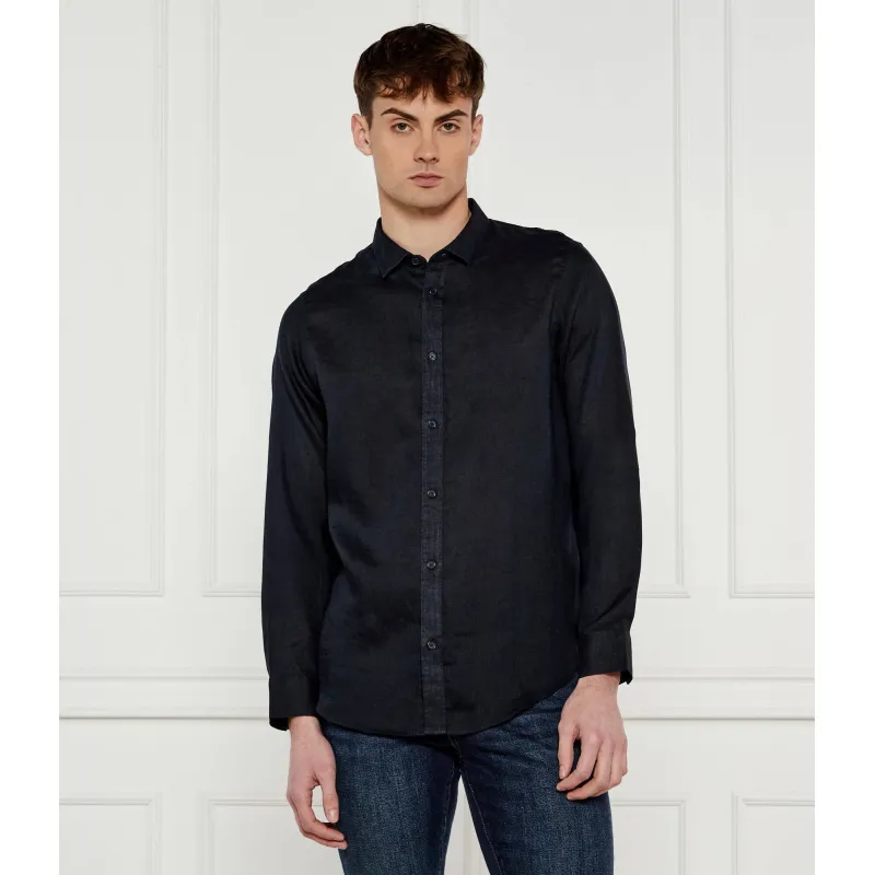 Armani Exchange Lniana koszula | Regular Fit