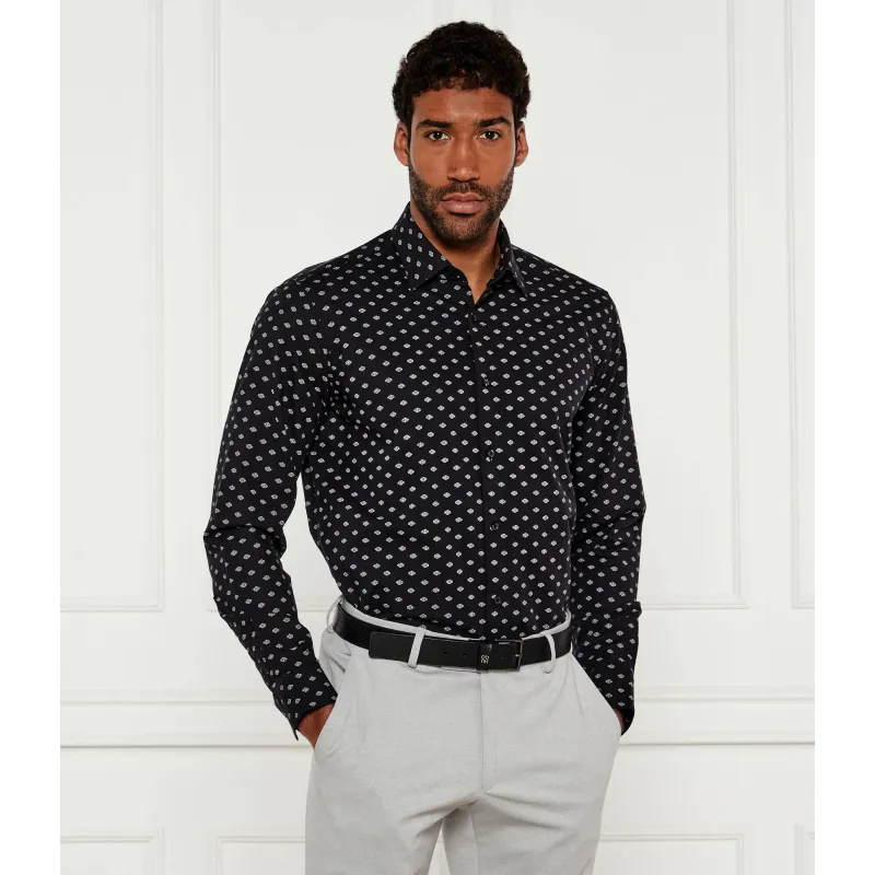 HUGO Koszula Valerio | Modern fit | z dodatkiem lnu