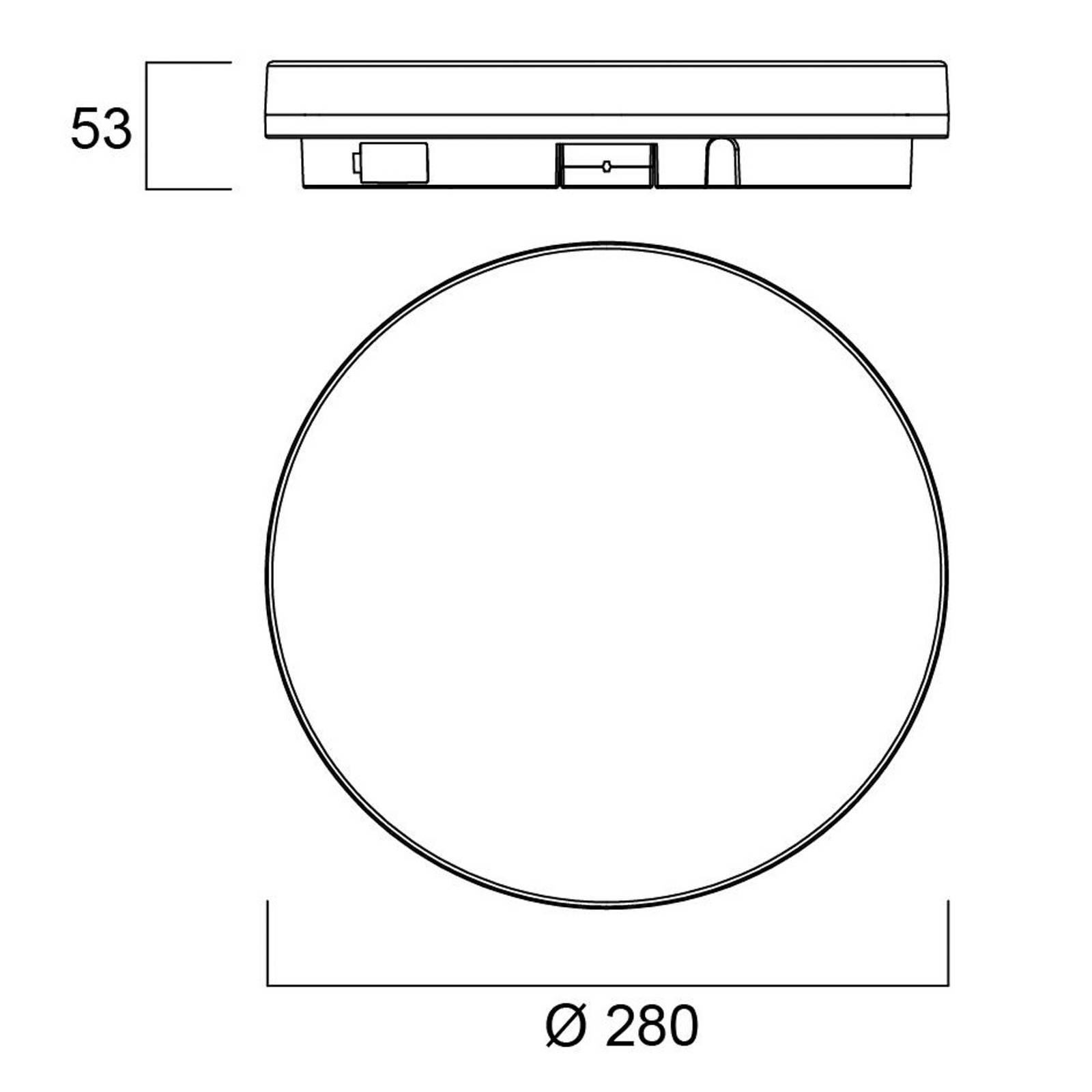 Sylvania Lampa sufitowa Start Surface Slim, Ø 28 cm, IP54, ściemniana. możliwość ściemniania, biały / opal, łazienka, tworzywo sztuczne