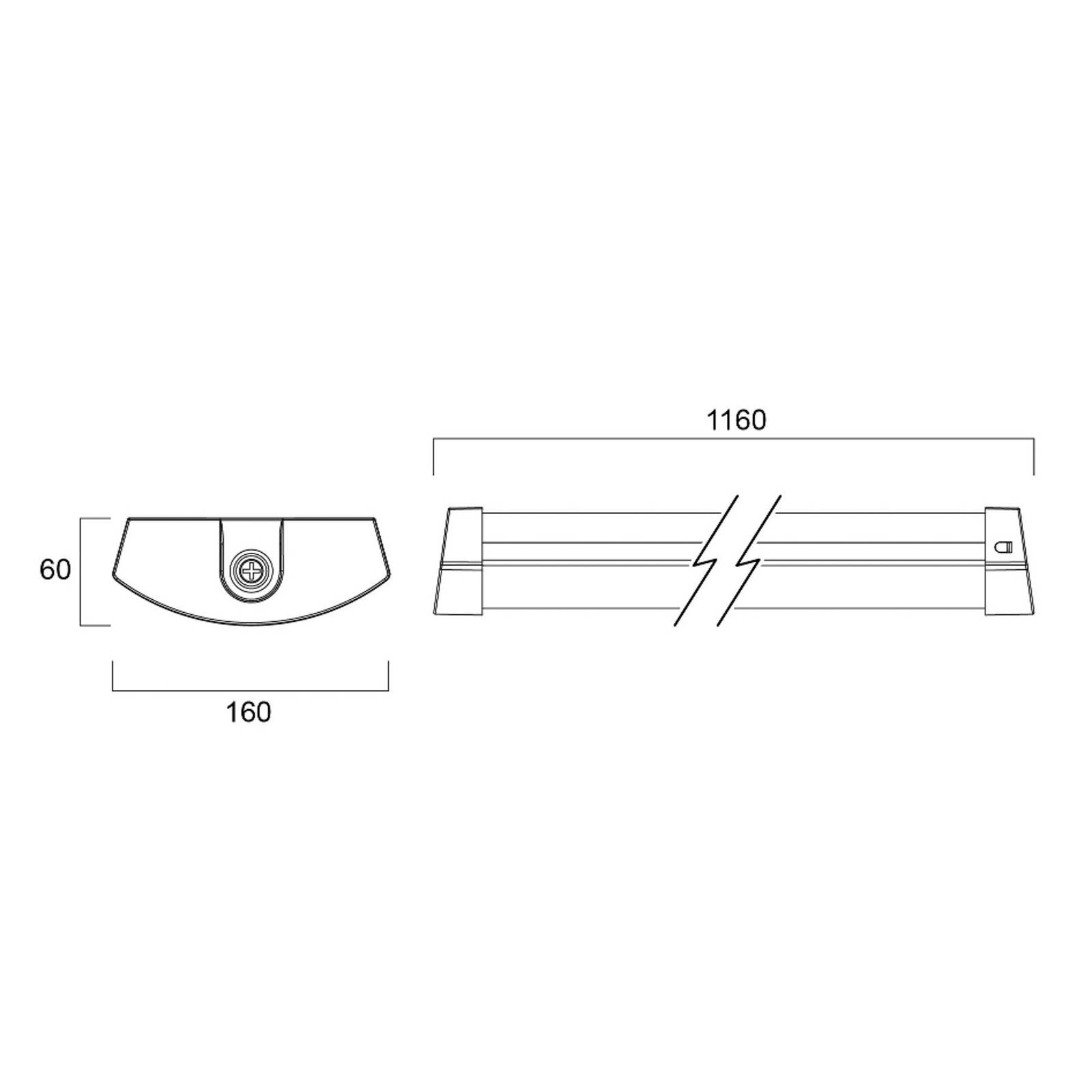 Sylvania Lampa sufitowa LED Deltawing, 116 cm, IP44, 840 Deltawing, biały / opal, biuro, metal