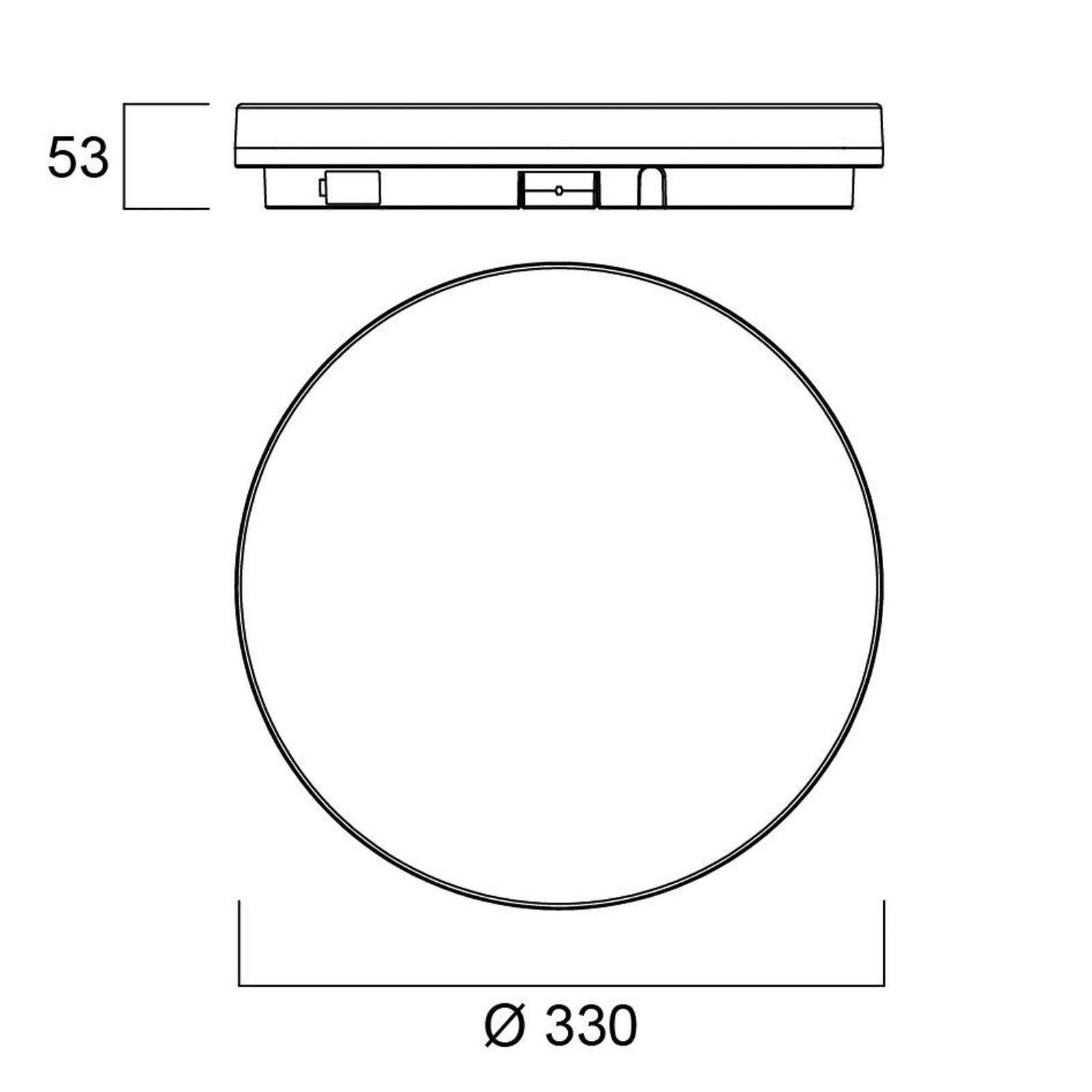 Sylvania Lampa sufitowa Start Surface Slim, Ø 33 cm, IP54, ściemniana. możliwość ściemniania, biały / opal, łazienka, tworzywo sztuczne
