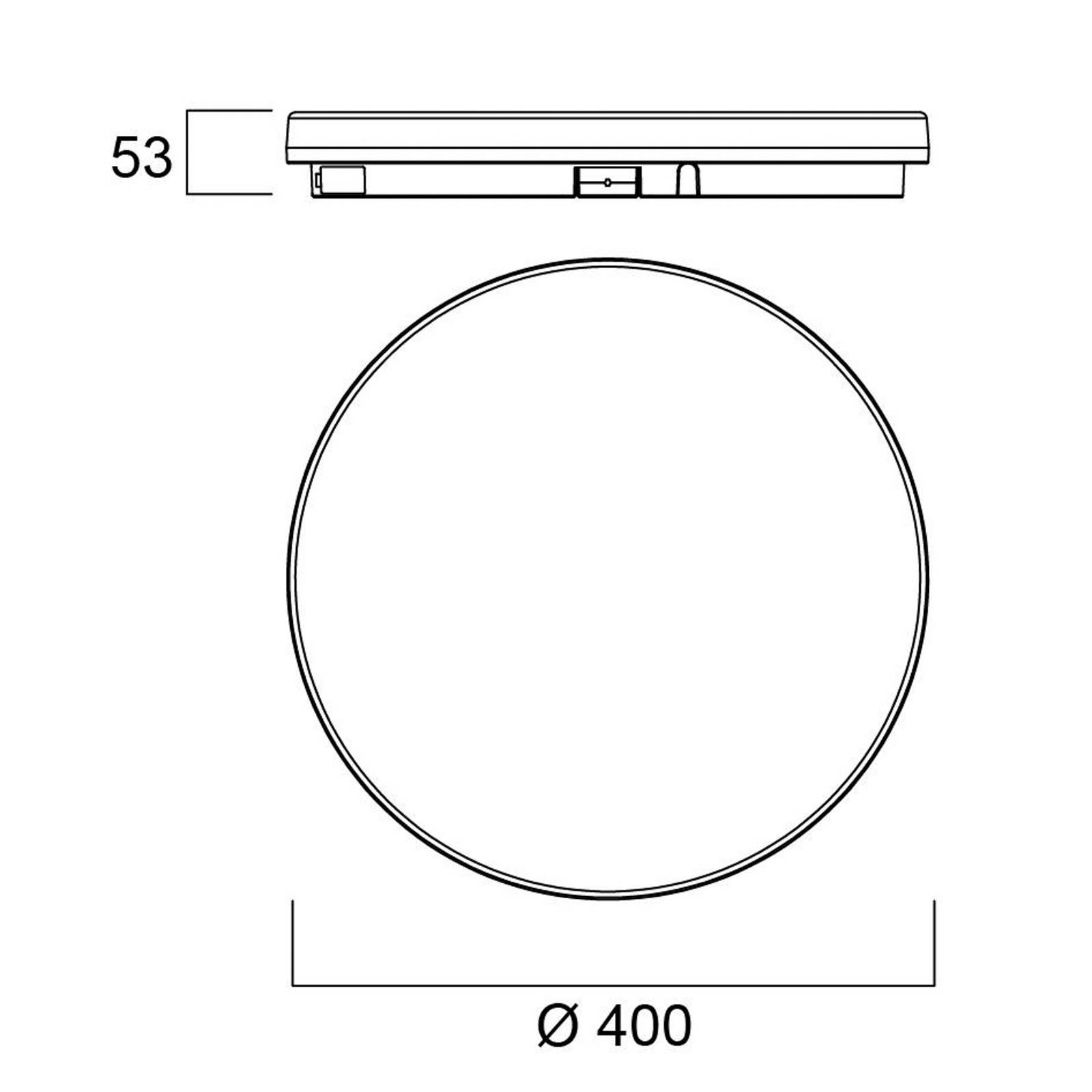 Sylvania Lampa sufitowa Start Surface Slim, Ø 40 cm, IP54, ściemniana. możliwość ściemniania, biały / opal, łazienka, tworzywo sztuczne
