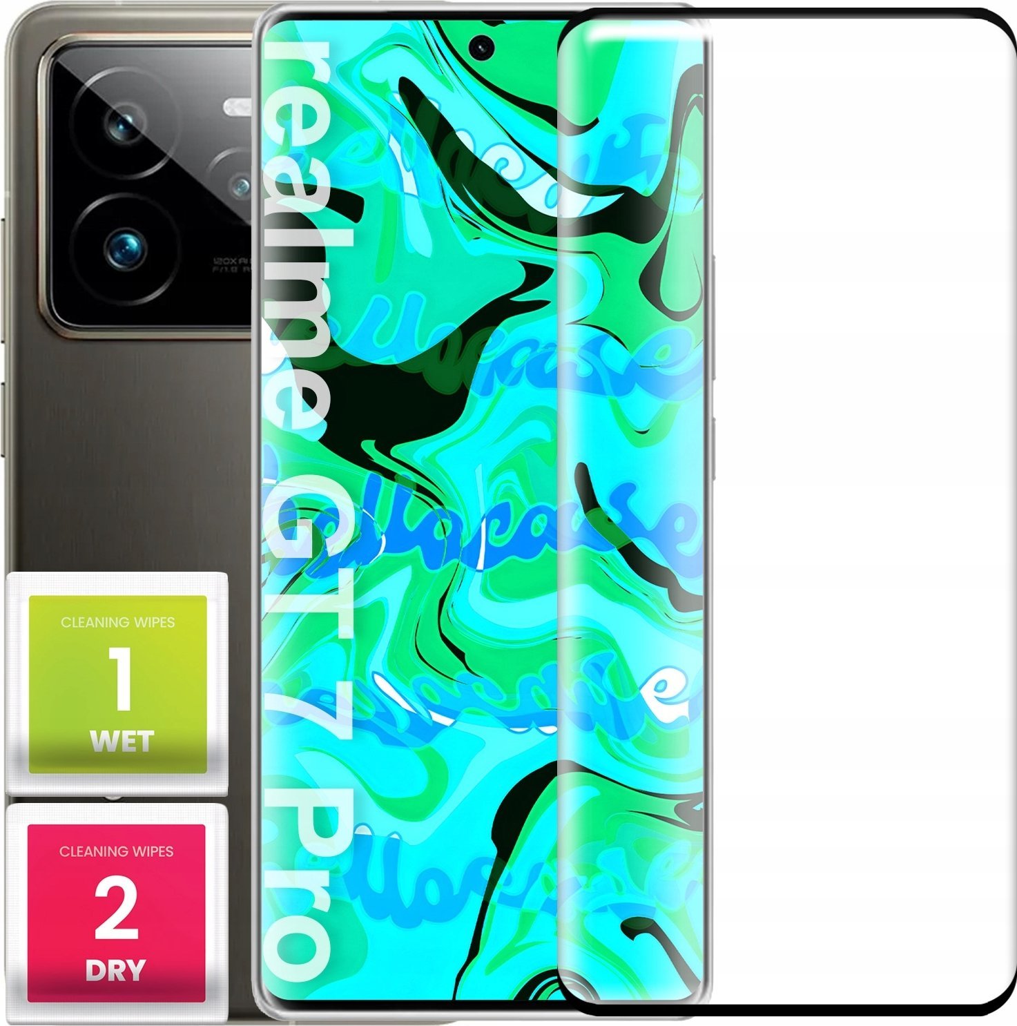 Szkło Hartowane PREMIUM Do Realme GT7 Pro Curved, Pełne 5D, 9H, Ochronne