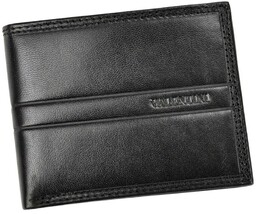 Portfel Męski Skórzany VALENTINI Mały Skóra Bydlęca Poziomy Jedno Skrzydełko 987-992 CZARNY 11 x 8,5 x 2 [cm]