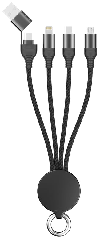 2GO 797363 kabel USB USB A/USB C USB C/micro-USB B/Lightning Czarny