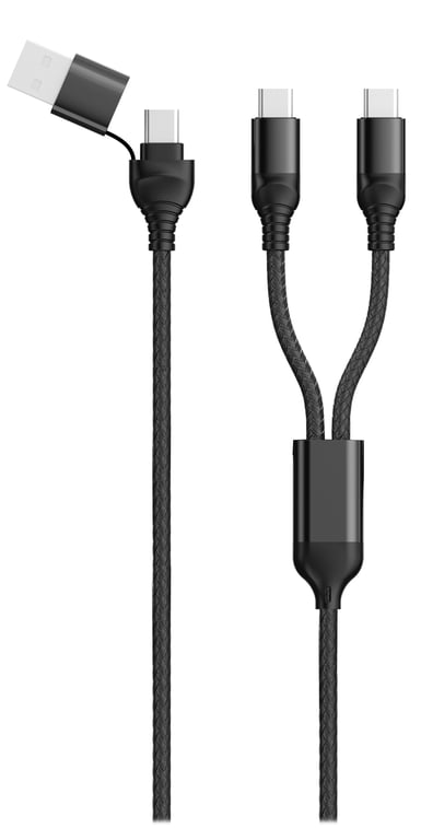 2GO 797367 kabel USB 1,2 m USB A/USB C 2 x USB C Czarny