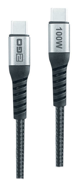 2GO 797510 kabel USB USB 2.0 1,2 m USB C Czarny, Srebrny