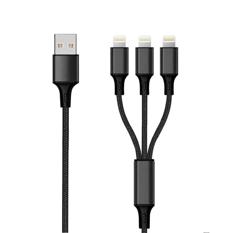 2GO 797155 kabel USB 1,5 m USB B USB C/Micro-USB B/Lightning Czarny