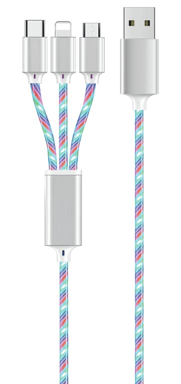 2GO 797316 kabel USB 1,5 m USB B USB C/Micro-USB B/Lightning Wielobarwny