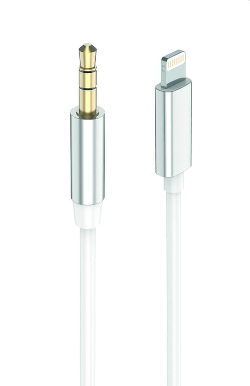 2GO 797218 kabel audio 1 m 3.5mm Lightning Biały