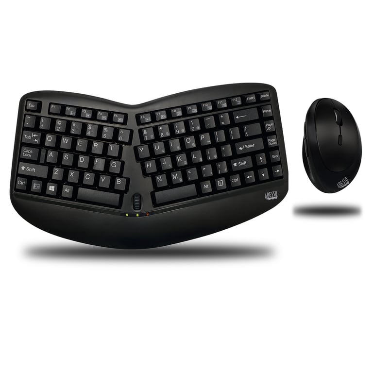 Adesso Tru-Form Media 1150 klawiatura Dołączona myszka RF Wireless QWERTY Angielski Czarny