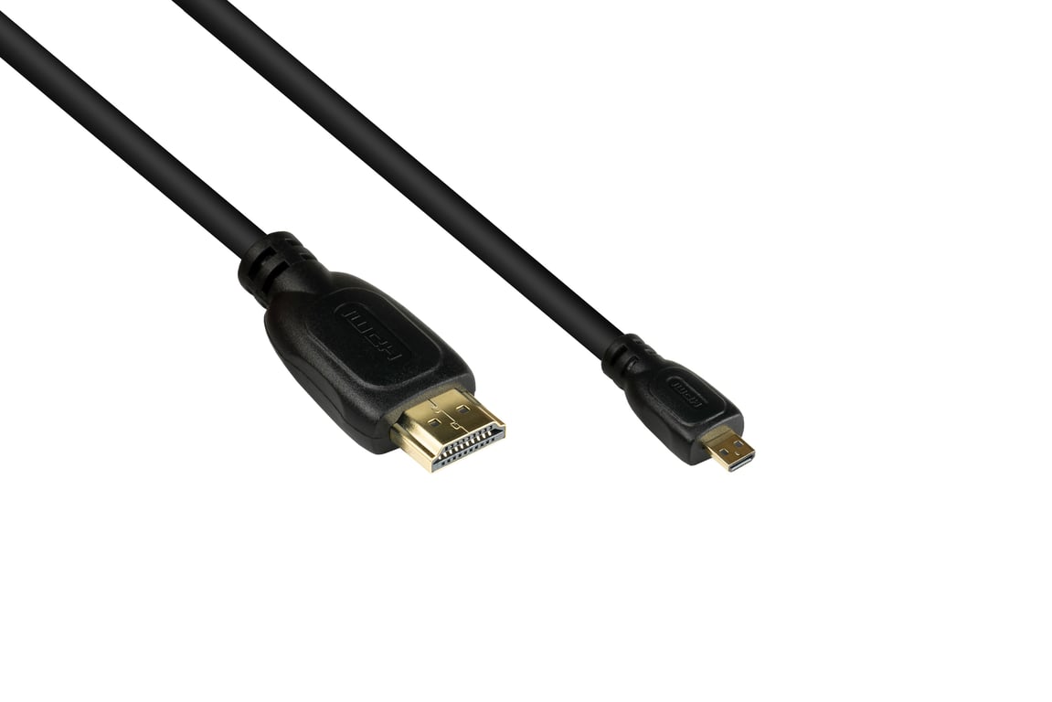 Alcasa 4532-020 kabel HDMI 2 m HDMI Typu A (Standard) HDMI Typu D (Micro) Czarny