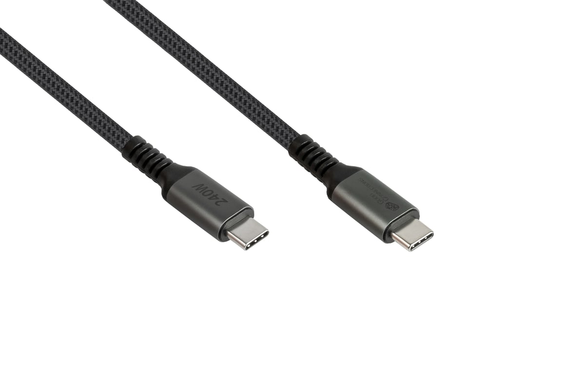 GoodConnections Kabel połączeniowy USB-C 2.0 (ST-ST) 2m kurtka tekstylna 240W antracyt