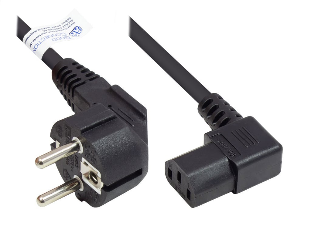 Alcasa P0131-S030 kabel zasilające Czarny 3 m Wtyczka zasilająca typu E+F C13 panel