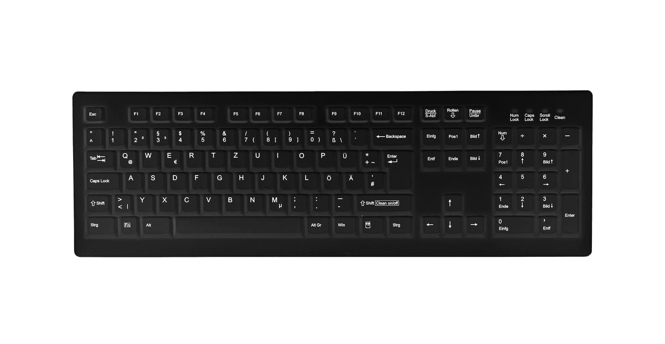 Active Key AK-C8100 klawiatura Medyczna RF Wireless QWERTZ Niemiecki Czarny AK-C8100F-FU1-B/GE