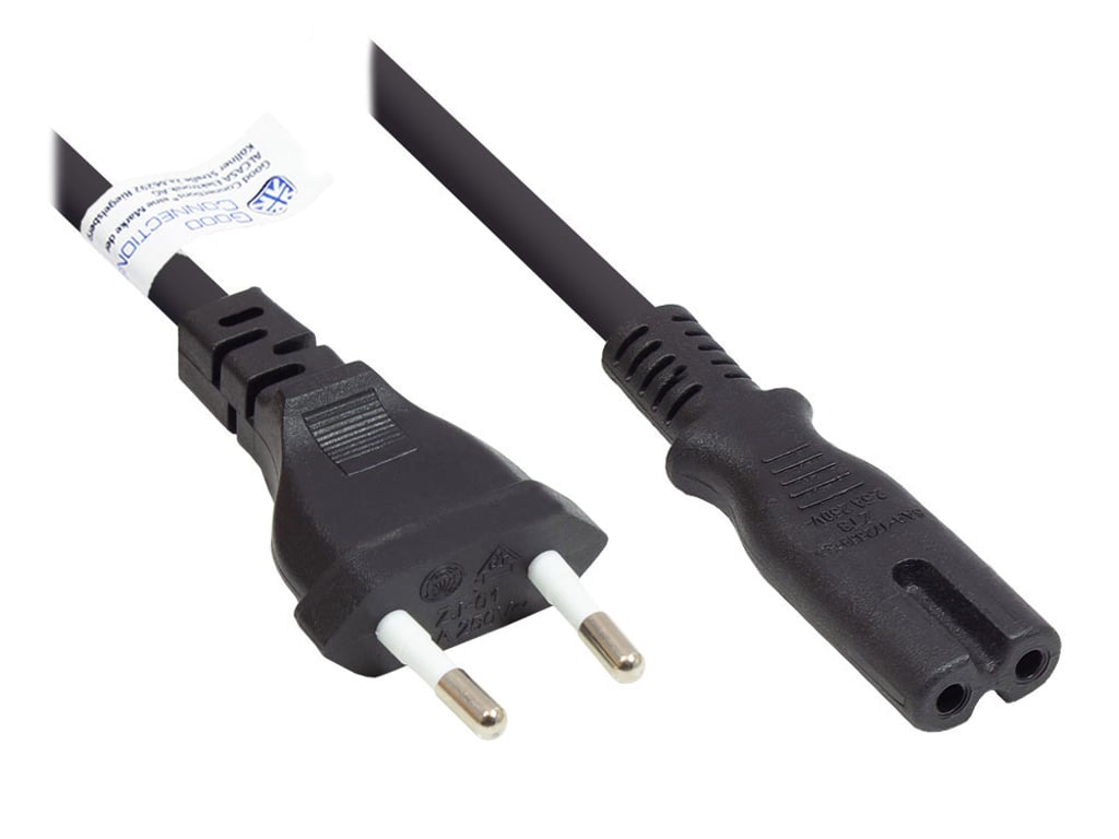Alcasa P0370-S007 kabel zasilające Czarny 0,75 m Wtyczka zasilająca typu C C7 panel