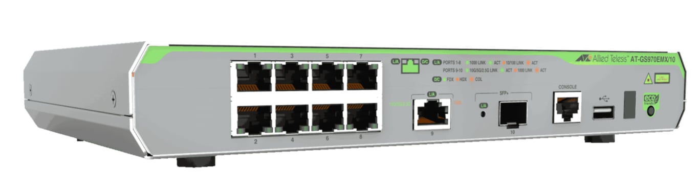 Allied Telesis AT-GS970EMX/10-50 łącza sieciowe Zarządzany L3 Gigabit Ethernet (10/100/1000) Szary
