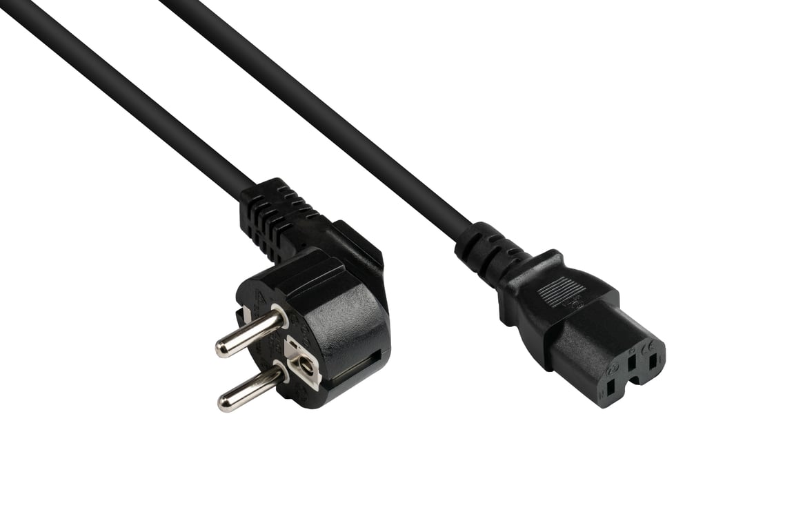 Alcasa P0150-S050 kabel zasilające Czarny 5 m Wtyczka zasilająca typu E+F C15 panel
