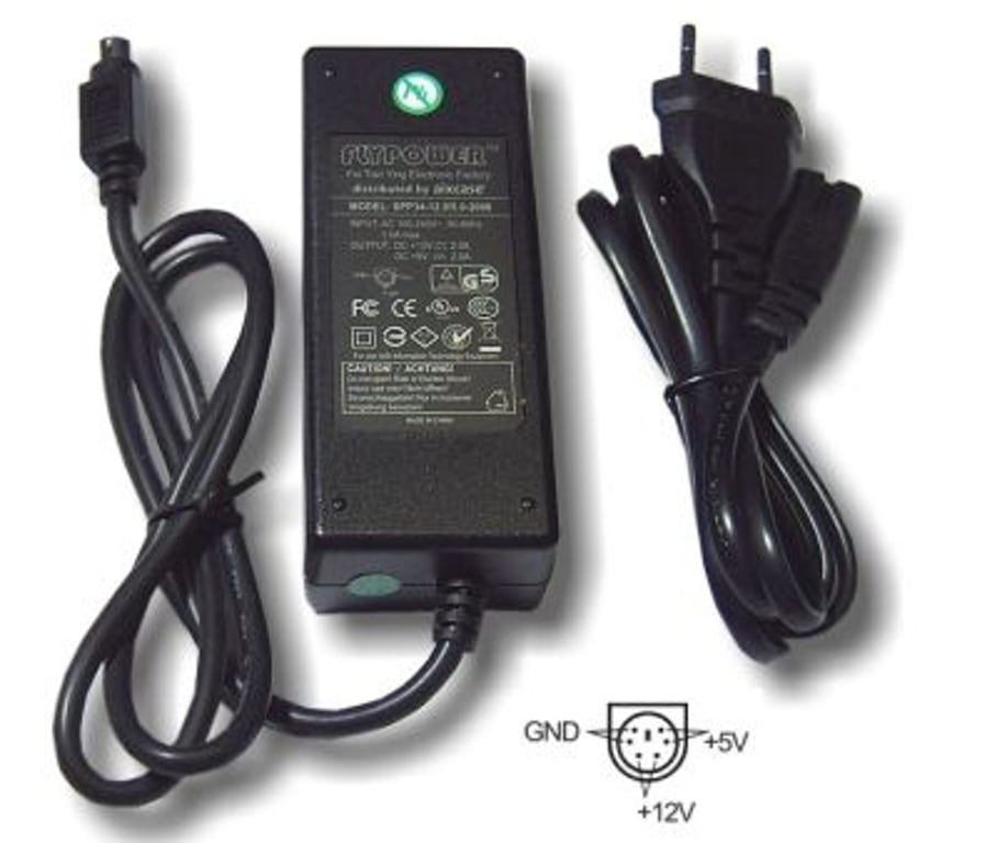 aixcase AIX-PS34-6PIN adapter zasilający/ inwentor 34 W Czarny
