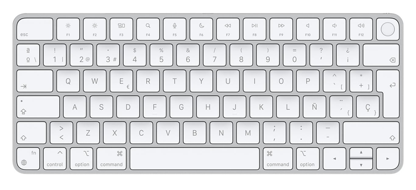 Apple Magic klawiatura Uniwersalne USB + Bluetooth Hiszpański Aluminium, Biały MK293Y/A