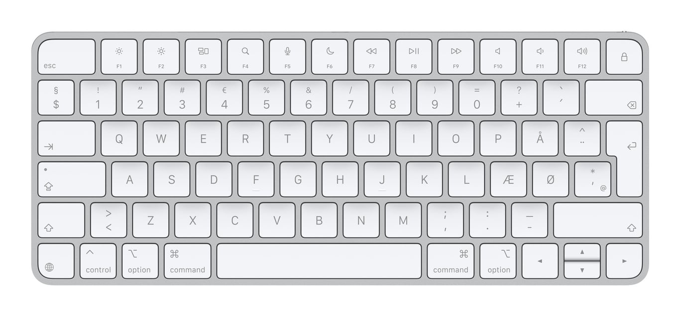 Apple Magic klawiatura Uniwersalne USB + Bluetooth QZERTY Duński Biały MXCL3DK/A