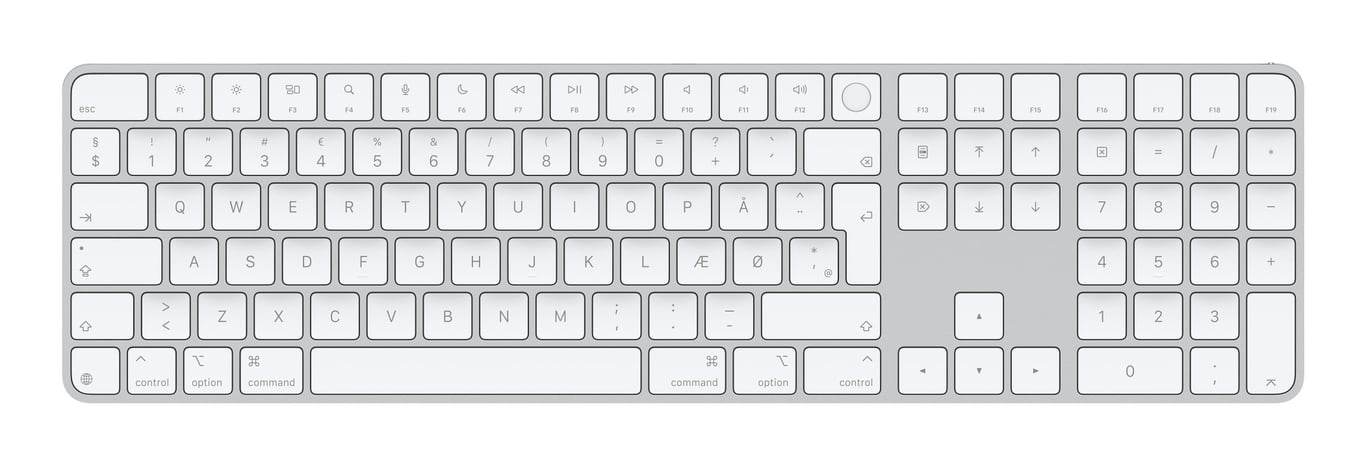 Apple Magic klawiatura Uniwersalne USB + Bluetooth QWERTY Duński Biały MXK73DK/A