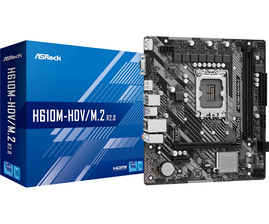 Asrock H610M-HDV/M.2 R2.0 Intel H610 LGA 1700 micro ATX 90-MXBJH0-A0UAYZ