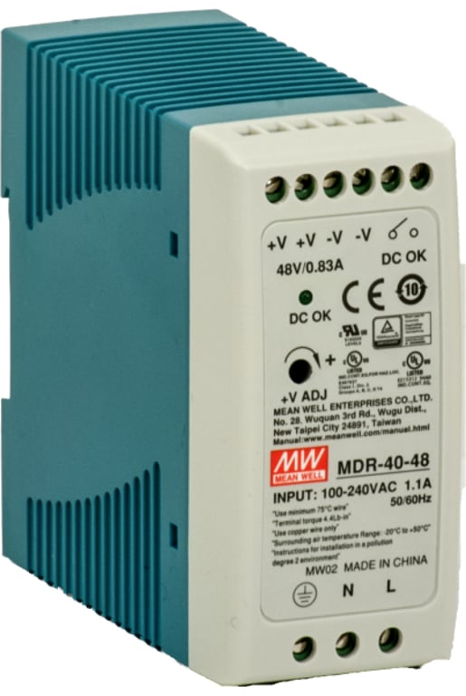 Barox PS-DIN-AC/48/120 adapter zasilający/ inwentor Wewnętrzna 120 W Niebieski, Szary