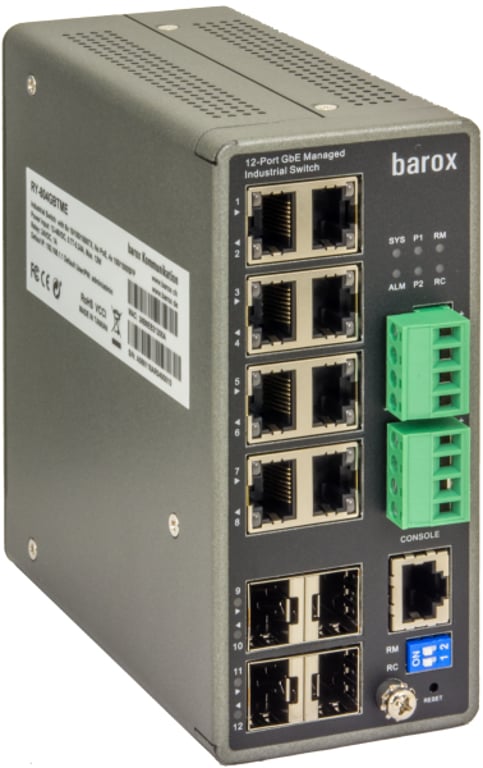 Barox RY-804GBTME łącza sieciowe Zarządzany L2/L3 Gigabit Ethernet (10/100/1000) Czarny