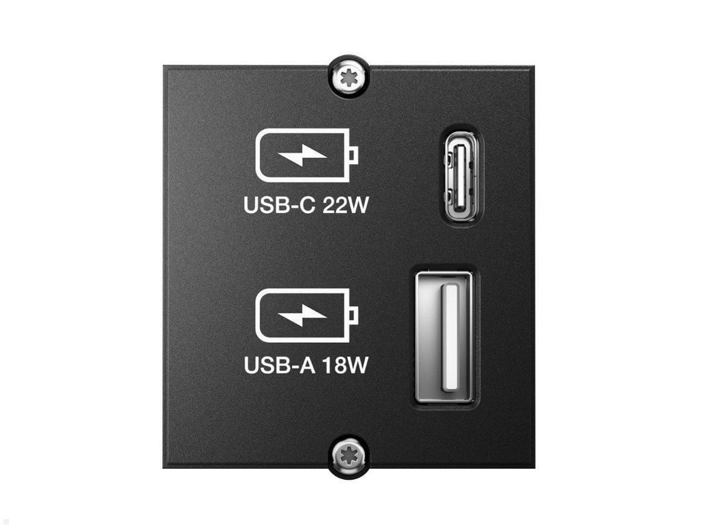 Bachmann 917.227 gniazdko elektryczne USB A + USB C Czarny