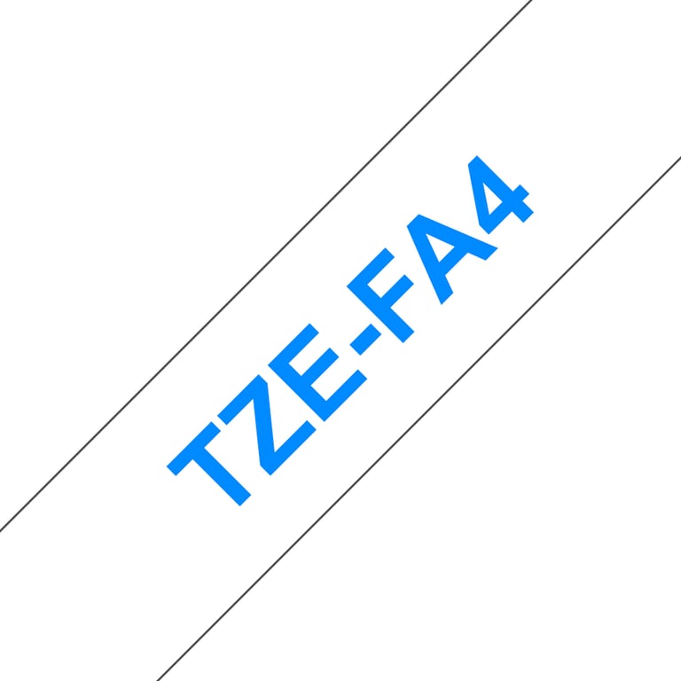 Brother TZE-FA4 taśmy do etykietowania Niebieski na białym