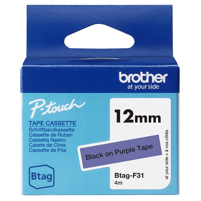 Brother BTAG-F31 taśmy do etykietowania Czarny na purpurowym