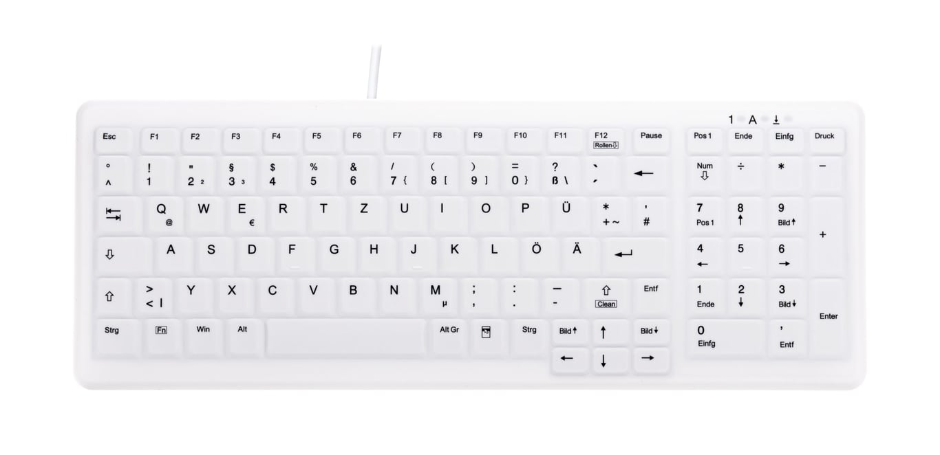 CHERRY AK-C7000 klawiatura USB QWERTZ Niemiecki Biały AK-C7000F-UVS-W/GE