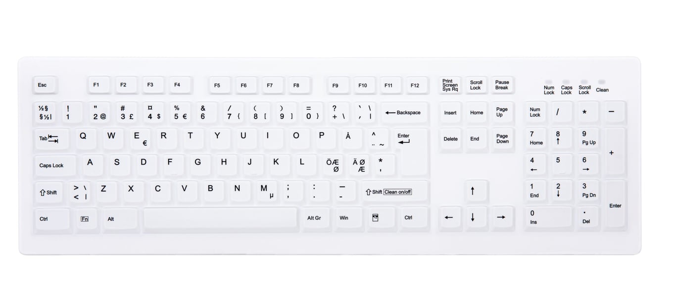 CHERRY AK-C8100F-FU1-W/NOR klawiatura Biuro RF Wireless QWERTY Norweski Biały AK-C8100F-FU1-W/NOR