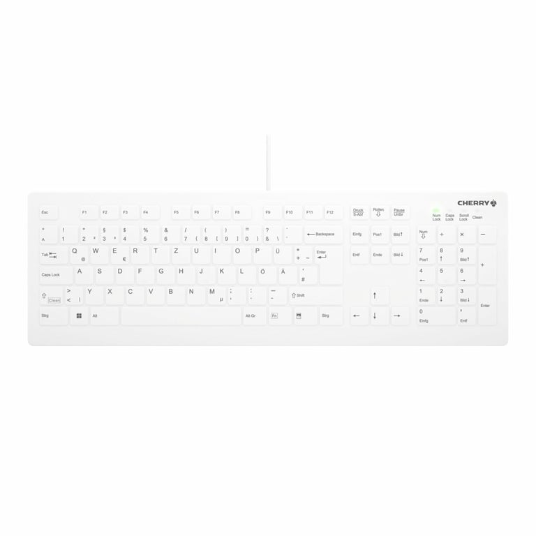 CHERRY AK-C8112 klawiatura Medyczna USB QWERTY Niemiecki Biały AK-C8112-US-W/DE