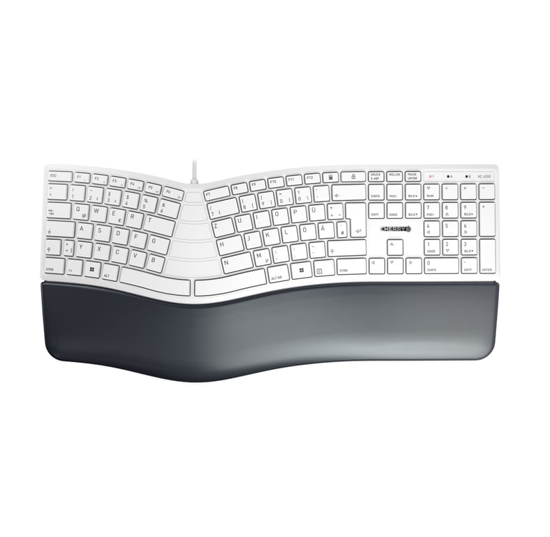 CHERRY KC 4500 ERGO klawiatura USB QWERTZ Niemiecki Biały JK-4500DE-0