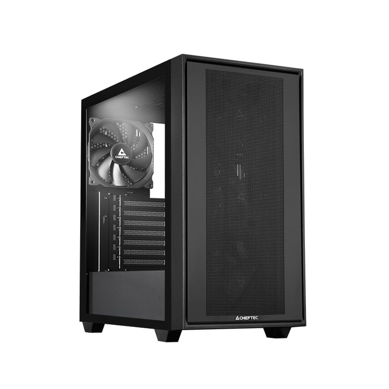 Chieftec Midi Tower GS-03B-BLK-OP, Schwarz Czarny